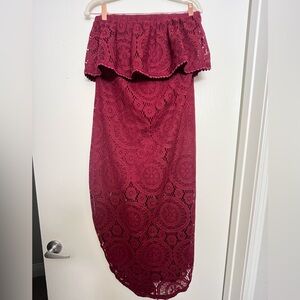 Elegant Burgundy Lace Dress